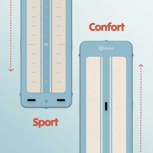 Aquaboard double face sport et confort avec repères d’exercices et design réversible